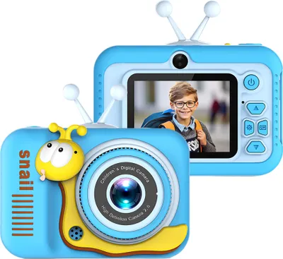 Produktbild von 720P Cartoon Kinderkamera – 20MP Digitalkamera mit Dual-Objektiv, 4X Zoom, 2,0" Display, Selfie-Funktion – Tolles Geschenk für Jungen & Mädchen