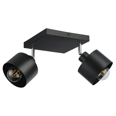 Produktbild von MasterLED Deckenleuchte Elza 2xE27 35W Schwarz – Flexibler Leselicht-Spot für Schlafzimmer, Wohnzimmer & Büro – Schwenkbar