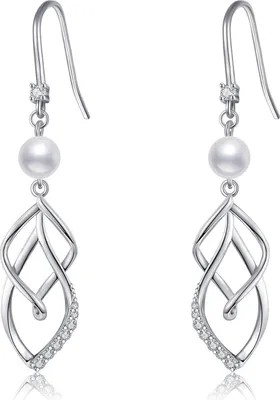Produktbild von Perlenohrringe 925 Silber hängend Damen Ohrhänger