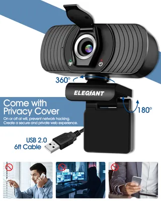 Produktbild von ELEGIANT EGC-C01 Webcam Computer Kamera 1080P mit Mikrofon USB