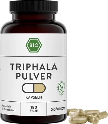 Produktbild von Triphala Kapseln I 180 Kapseln | 1000 mg je Tagesdosis | vegan und ohne Zusätze | bioKontor
