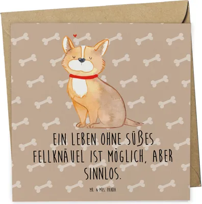 Produktbild von Mr. & Mrs. Panda Grußkarte Hund Glück - Hundeglück - Geschenk, Spruch, Herz, glücklich, faltkarte, Sprüche, Klappkarte, Liebe, anlasskarte, doppelkarte, Glückwunschkarte