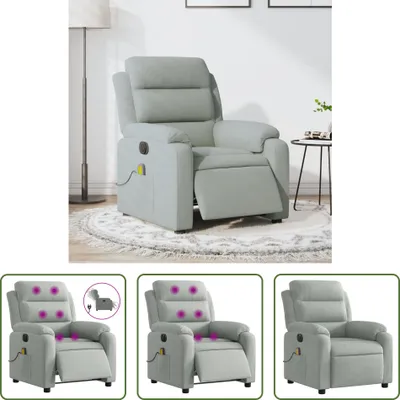 Produktbild von The Living Store Massagesessel Elektrisch Hellgrau Samt
