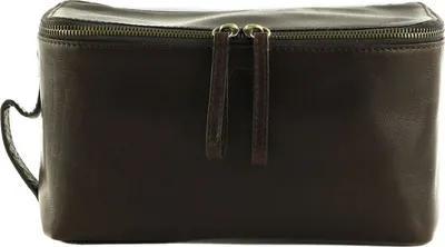 Immagine prodotto di SADDLER Pelle borsa da toilette Baro Toiletry Bag Dark Brown marrone scuro