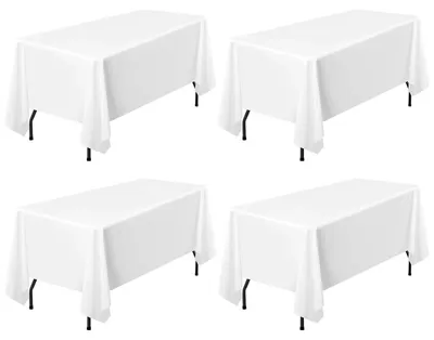 Produktbild von Tischdecken rechteckig 153x320 cm Weiß Polyester 4 Stück