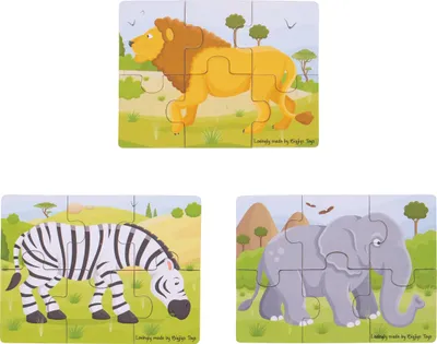 Produktbild von Bigjigs Toys puzzle 3in1 safari tiere