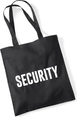 Produktbild von Huuraa Jutebeutel Security Schriftzug 10 Liter Black Baumwolle Tasche Geschenkidee