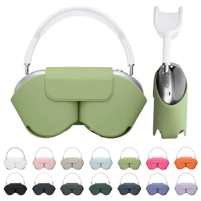 Produktbild von kwmobile Hülle für Apple AirPods Max / AirPods Max 2 Case - weiches Polyester Kopfhörer Cover - Sleep Mode kompatibel - Pastellgrün