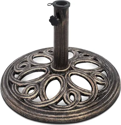 Produktbild von Sonnenschirmständer Marktschirmständer Sonnenschirmfuß aus Gusseisen, Balkonschirmständer für 38/48 mm Stangen, Sonnenschirmfuß Bronze