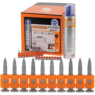 Obrázok produktu pre SPIT HC6-32, 32 mm, oceľové klince do betónu, 500 ks + P800, plynová pištoľ PULSA 800