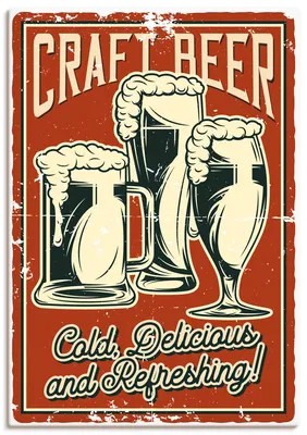 Produktbild von ARTland Leinwandbild Craft Beer Größe: 70x100 cm