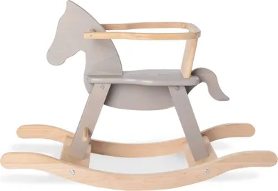 Image de Cheval à bascule Rootz Pinolino - Bascule en bois - Jouet à chevaucher pour enfant - Hêtre massif - 86 cm x 31 cm x 58 cm