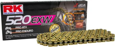 Zdjęcie produktu dla Łańcuch RK XW-Ring EXW open 88 ogniw 520 złoto-szary nit lock