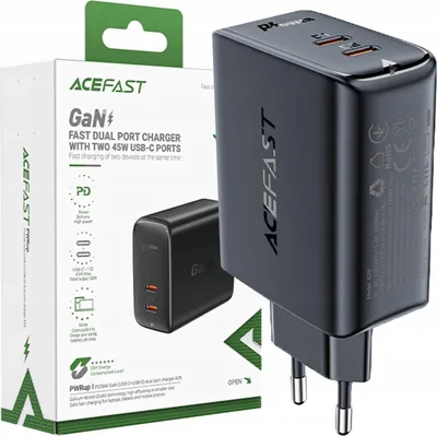 Immagine prodotto di Acefast A29 Pd50W Gan (Usb-C+Usb-C) Caricatore a doppia porta Nero