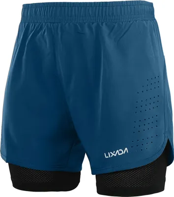 Produktbild von Herren Laufshorts – Atmungsaktiv und schnelltrocknend, ideal für Marathon und Fitness, Dunkelblau, Größe L (EU)