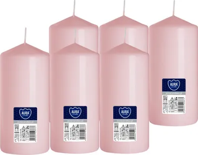 Zdjęcie produktu dla Świeca walec BISPOL Aura 66H 15CM SW70/150 JASNY RÓŻ 6szt.