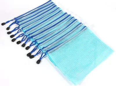 Produktbild von A5 Kunststoff-Reißverschlusstaschen, Reißverschluss-Datei, Papier, Dokumentenordner, Schutztaschen (blau)