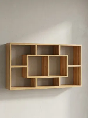 Produktbild von Wandregal "Rur": Modernes Design, "Rur", melaminharzbeschichtet. Braun, 85x16x48 cm | Kadima Design