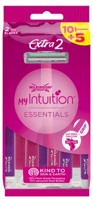 Zdjęcie produktu dla Wilkinson My Intuition Extra2 Essentials Jednorazowe maszynki do golenia dla kobiet, 15 sztuk