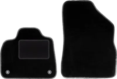 Produktbild von Velours-Fußmatten Vorne passend für Citroen DS5 (Limousine, Bj. 2011-2018) –  schwarz, passgenau, mit Befestigungen set 2 Stk. - STANDARD