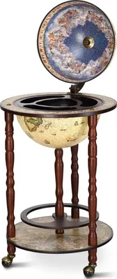 Image de Globe terrestre en bois massif, mini globe bar, porte-bouteilles pour bar à domicile