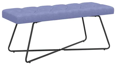 Zdjęcie produktu dla Ławka z guzikami Niebieski dżins 110 x 40 x 46 cm tkanina