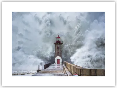 Produktbild von Poster - Poster ohne Rahmen - Laterne Meer Sturm - 40x30 cm - Wand Bild - Wanddeko - Wandbilder - Kunstposter - Wandposter - Bilder - Kunstdruck - Wanddekoration - Wandbild - P2XAA40x30-5003