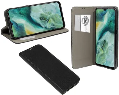 Zdjęcie produktu dla Etui książkowe "Fancy" kompatybilne z telefonem komórkowym OPPO FIND X2 LITE etui portfelowe z funkcją podstawki, miejsce na karty czarne