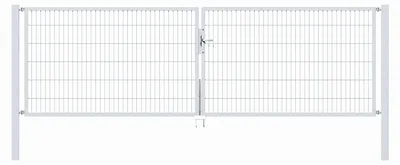 Produktbild von Alberts Doppeltor Flexo mit Zubehör, zum Einbetonieren, feuerverzinkt, Breite 400 cm, Höhe 120 cm