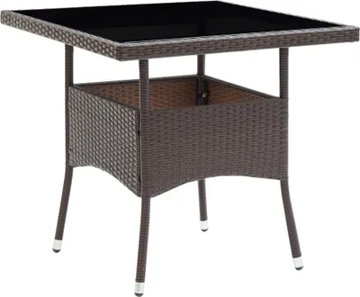 Produktbild von ZMH Garten-Esstisch Braun Poly Rattan