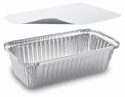 Produktbild von 50x Alu-Servierschalen Menüschale inkl Deckel 900ml 218x114x54mm