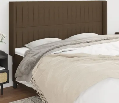 Produktbild von Design Möbel Kopfteil mit Ohren Dunkelbraun 183x16x118/128 cm Stoff - 2024 Neu