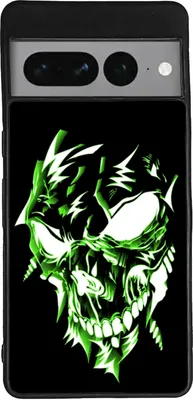 Produktbild von TPU Silikon Hülle für Google Pixel 7 Handy Cover Case Schutzhülle Handyhülle Bumper MOTIV 44 Skull grün