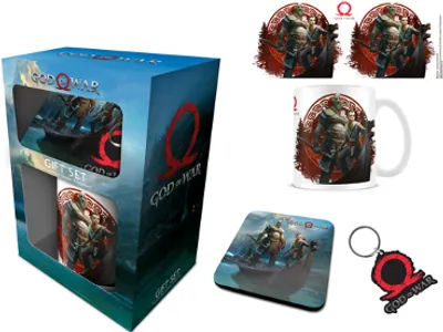 Produktbild von God of War Geschenkbox – Offizielles Fan-Set mit 315 ml Tasse, Untersetzer & Schlüsselanhänger, spülmaschinen- und mikrowellengeeignet