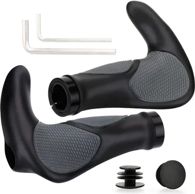 Image de Guidon de vélo Poignées VTT Poignées ergonomiques Poignées de guidon Poignées antidérapantes 22 mm pour vélo