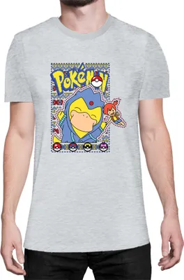 Immagine prodotto di Maglietta da uomo Japan Manga Anime Comics Pokemon 045, Man 3XL , Gris
