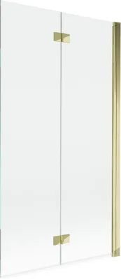 Produktbild von Mexen Mist Duschabtrennung 2-flügelig rechts 100 x 150 cm, transparent, gold - 8A9-100-002-50-00-P