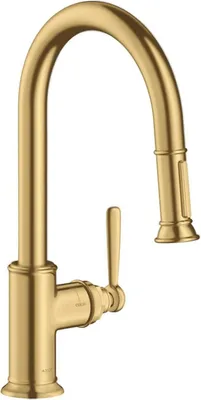 Obrázek produktu pro Jednopáková kuchyňská baterie AXOR Montreux 180 s výsuvnou sprchou Brushed Gold Optic, 16581250