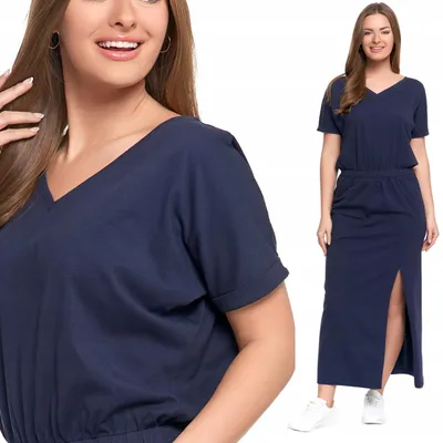 Imagen del producto de Vestido – vestido de verano, talla XL – vestido largo azul – vestido de mujer – vestido de algodón
