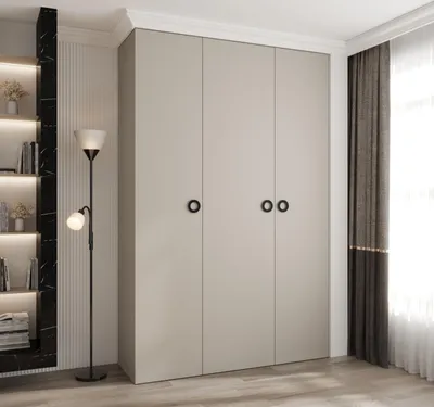 Produktbild von Kleiderschrank mit Regalböden 160/50 LORENA 1 - Kaschmir / Schwarz