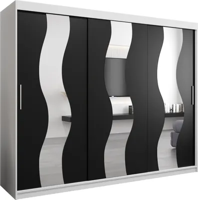 Produktbild von Kleiderschrank, Schiebetürenschrank Schlafzimmer, Schrank mit Spiegel SEWILLA 250 cm