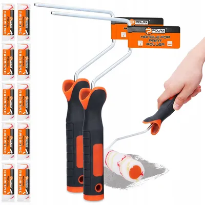 Produktbild von Polax Malerwalzen-Set 15 cm Polyamid 10 Stück mit Griffen