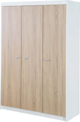 Produktbild von roba Kleiderschrank, Zimmerserie 'Gabriella', Schrank mit 3 Türen, Kinderkleiderschrank gefräst weiß