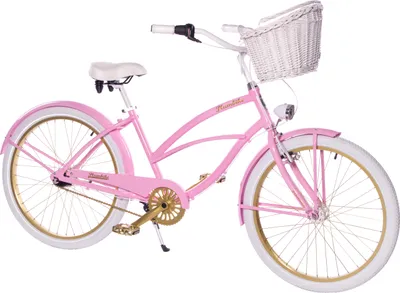 Produktbild von Plumbike La Donna Stadtfahrrad Damen 26" 7-Gang, mit Korb - Puderrosa