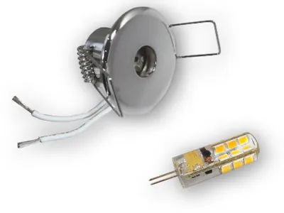 Produktbild von C-Light LED Einbaustrahler Stern Spot 40 mm chrom glänzend 12V 3W G4 warmweiss