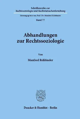 Produktbild von Abhandlungen zur Rechtssoziologie.