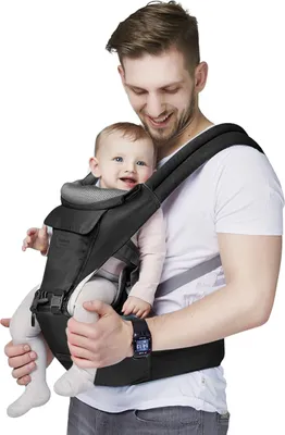 Produktbild von Hikeren Bauchtragen,Treppy baby Carrier für 3.5-20kg ，Ergonomische Babytrage Bauchtrage, Leichtes Tragen,Dunkelgrau