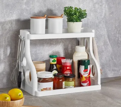 Image de Hermia Concept, K-629B, Organiseur de cuisine, Blanc, 100 % MATIÈRE PLASTIQUE, 38 x 24,5 x 31,5 cm