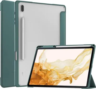 Produktbild von Bizon Case Tab Clear Matt Samsung Galaxy Tab S8 Plus / S7 Plus / S7 FE dunkelgrün