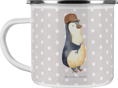Produktbild von Mr. & Mrs. Panda Teetasse Wenn Papa es nicht reparieren kann, sind wir am Arsch - Grau Pastell - Geschenk, Pott, Vorbild, Emaille Becher, Reisebecher, Haferl, Vatertag